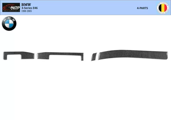 BMW radu 3 E46 04.98-12.04 3D súprava obloženia palubnej dosky interiéru 4-dielna súprava obloženia palubnej dosky - 1 BMW radu 3 E46 04.98-12.04 3D súprava obloženia palubnej dosky interiéru 4-dielna súprava obloženia palubnej dosky - 1