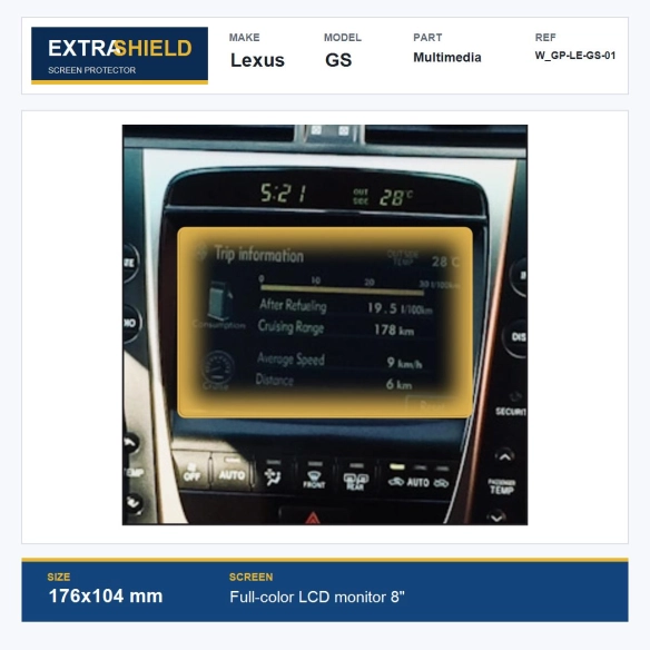 Lexus GS Multimedia ExtraShield Screen Protector