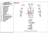 Mazda Miata 2001-2005 bez panelov dverí, sada 19 dielov Interiér BD Dash Trim Kit - 1 Mazda Miata 2001-2005 bez panelov dverí, sada 19 dielov Interiér BD Dash Trim Kit - 1