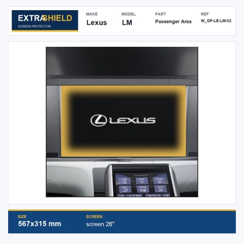 Lexus LM Passenger Area ExtraShield Screen Protector