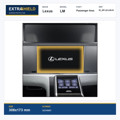 Lexus LM Passenger Area ExtraShield Screen Protector