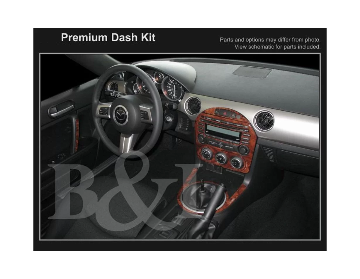 Mazda MX-5 Miata NC Mk3 2009-2015 Súprava 3D obloženia palubnej dosky interiéru Dekorácia palubnej dosky 40 dielov - 1