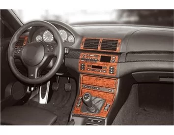BMW radu 3 E46 Compact 04.98-12.04 3D Súprava obloženia palubnej dosky interiéru Dekorácia palubnej dosky 19 dielov - 1