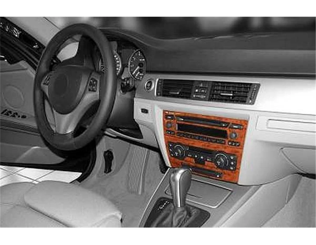 BMW radu 3 E90 01.06-12.10 Súprava obloženia palubnej dosky 3D interiéru Dekorácia palubnej dosky 18 dielov - 1