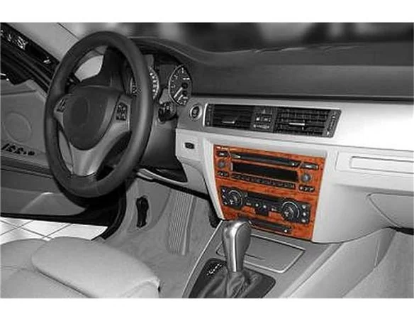 BMW radu 3 E90 01.06-12.10 Súprava obloženia palubnej dosky 3D interiéru Dekorácia palubnej dosky 18 dielov - 1