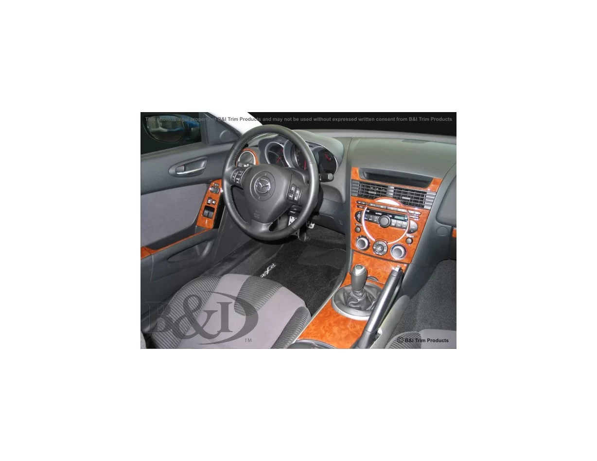 Mazda RX-8 2003-2007 Kompletná sada, so systémom NAVI Interiér BD Dash Trim Kit - 1