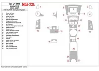 Mazda RX-8 2003-2007 Kompletná sada, so systémom NAVI Interiér BD Dash Trim Kit - 2