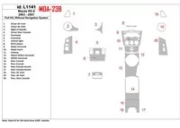 Mazda RX-8 2003-2007 Kompletná sada, bez systému NAVI Interiér BD Dash Trim Kit - 1