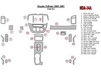 Mazda Tribute 2005-2007 Kompletná súprava interiéru BD Dash Trim Kit - 1 Mazda Tribute 2005-2007 Kompletná súprava interiéru BD Dash Trim Kit - 1