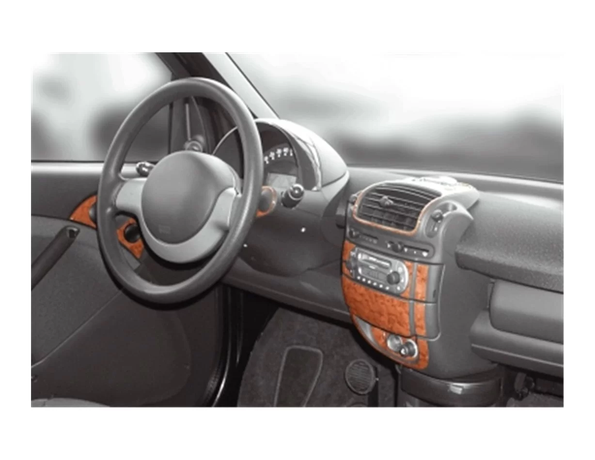 Mcc Smart Smart 07.1998 Súprava obloženia palubnej dosky 3D interiéru Dekorácia palubnej dosky 22 dielov - 1