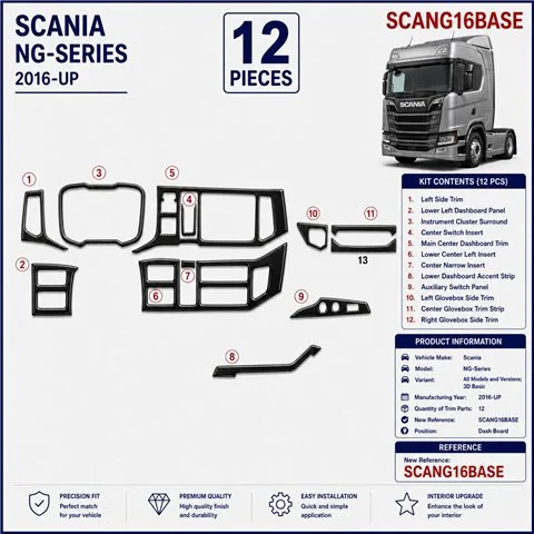 Scania NG-Series ab 2016 Basic 3D dekor palubnej dosky, 12 dielov 2
