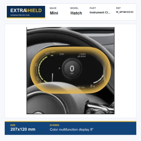 Mini Hatch Instrument Cluster ExtraShield Screen Protector