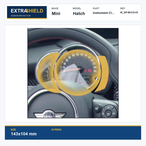 Mini Hatch Instrument Cluster ExtraShield Screen Protector