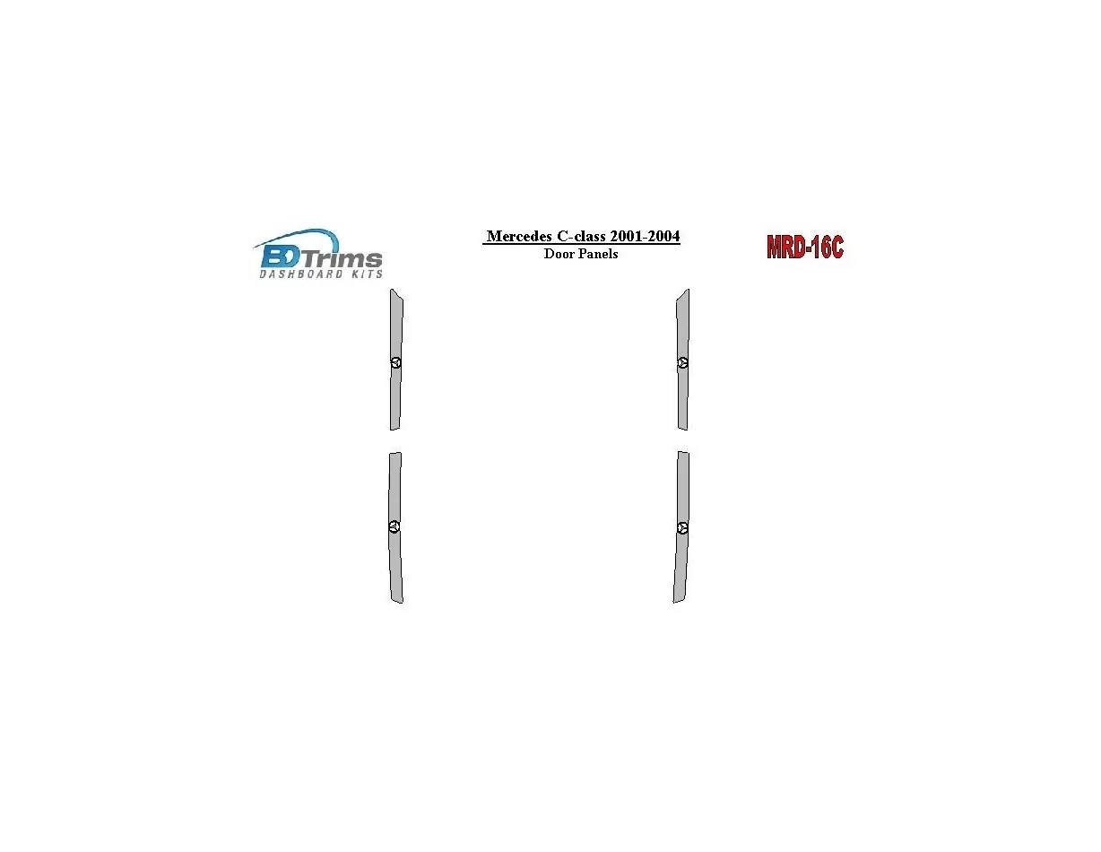 Mercedes Benz C Class 2001-2004 Dverové panely Interiér BD Dash Trim Kit - 1
