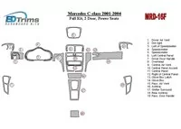 Mercedes Benz C Class 2001-2004 Kompletná sada, 2 dvere, OEM zhoda, s elektricky ovládanými sedadlami v interiéri BD Dash Trim K