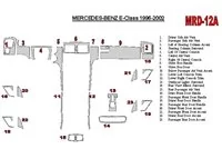 Mercedes Benz E Class W210 1998-2002 Kompletná súprava interiéru BD Dash Trim Kit - 2 Mercedes Benz E Class W210 1998-2002 Kompletná súprava interiéru BD Dash Trim Kit - 2