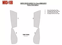 Mercedes Benz G Class 2002-UP Extra diely dverí, OEM zhoda, 4 diely Súprava interiéru BD Dash Trim Kit - 1
