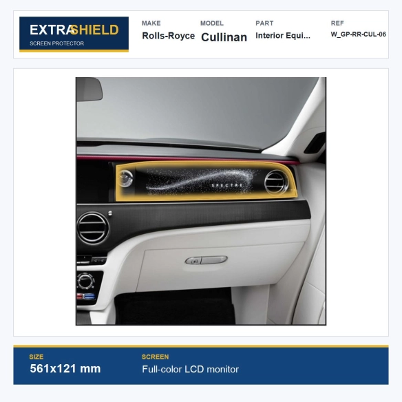 Rolls-Royce Cullinan Interior Equipment ExtraShield Screen Protector