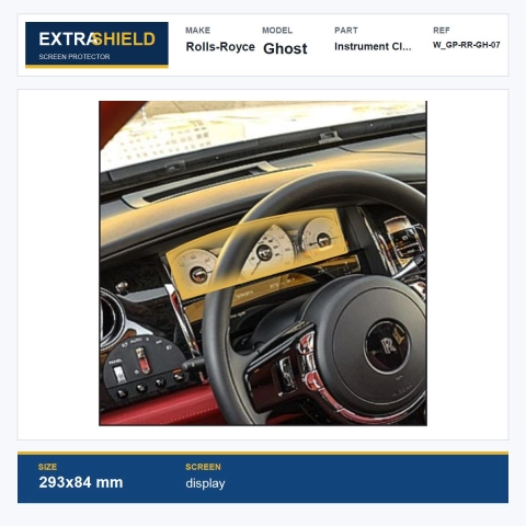 Rolls-Royce Ghost Instrument Cluster ExtraShield Screen Protector