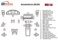 Mercedes Benz R129 SL Trieda 1990-2002 Kompletná súprava interiéru BD Dash Trim Kit - 2