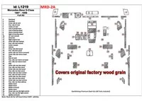 Mercedes Benz Trieda S 1997-1999 Kompletná sada, pokrytie všetkých OEM Drevená súprava Interiér Súprava obloženia palubnej dosky