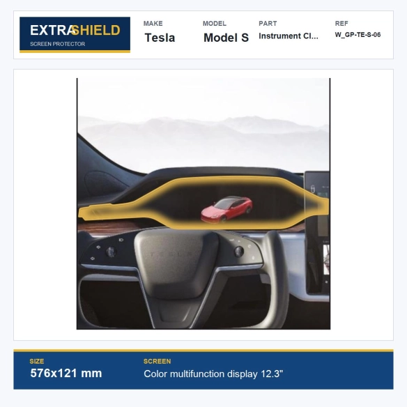 Tesla Model S Instrument Cluster ExtraShield Screen Protector