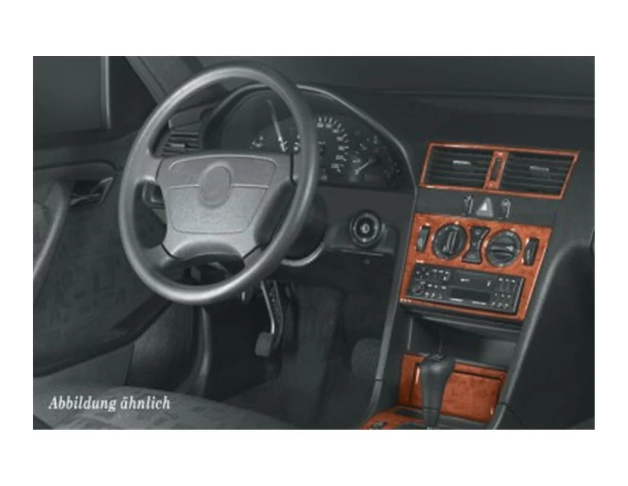 Mercedes C-Class W202 06.93-09.95 3D súprava obloženia palubnej dosky interiéru 16-dielna súprava obloženia palubnej dosky - 1