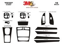Mercedes C-Class W203 05.00-12.06 3D súprava obloženia palubnej dosky interiéru 16-dielna súprava obloženia palubnej dosky - 2