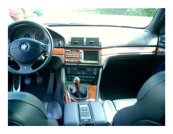BMW radu 5 E39 10.95-06.03 3D Súprava obloženia palubnej dosky interiéru Dekorácia palubnej dosky 19 dielov - 1