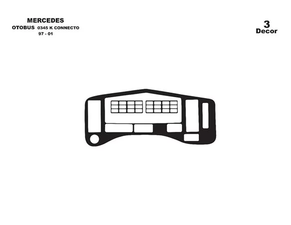 Mercedes Connecto 0345 K 01.97-01.01 3D súprava obloženia palubnej dosky interiéru 2-dielna súprava obloženia palubnej dosky - 1