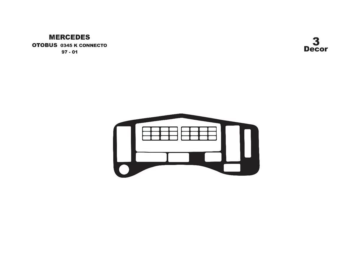 Mercedes Connecto 0345 K 01.97-01.01 3D súprava obloženia palubnej dosky interiéru 2-dielna súprava obloženia palubnej dosky - 1
