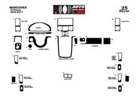 Mercedes Trieda G X463 3D Súprava obloženia palubnej dosky interiéru Dekorácia palubnej dosky 25 dielov - 2