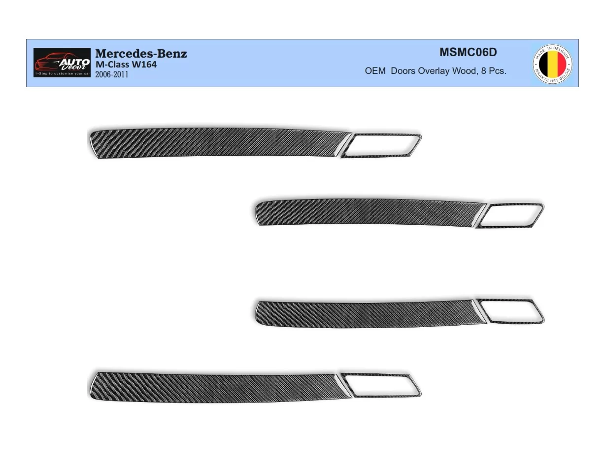Mercedes ML-Class W164 2006-2011 3D súprava obloženia palubnej dosky interiéru 8-dielna súprava obloženia palubnej dosky - 1