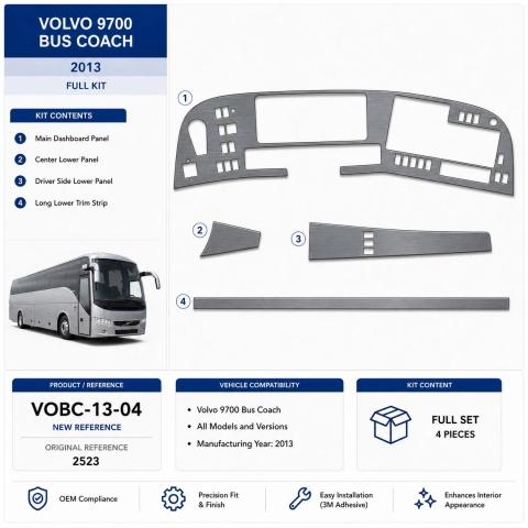 Volvo 9700 Bus Coach 2013 3D sada dekorov interiéru palubnej dosky 4-dielna