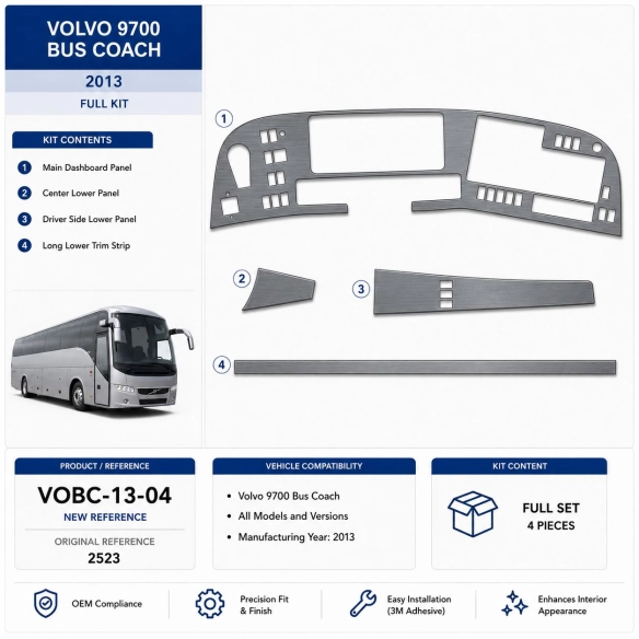 Volvo 9700 Bus Coach 2013 3D sada dekorov interiéru palubnej dosky 4-dielna
