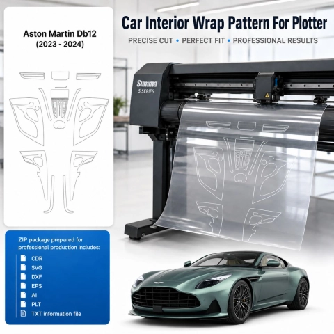 Šablóna rezu interiéru Aston Martin Db12 2023 2024 pre PPF a fóliu