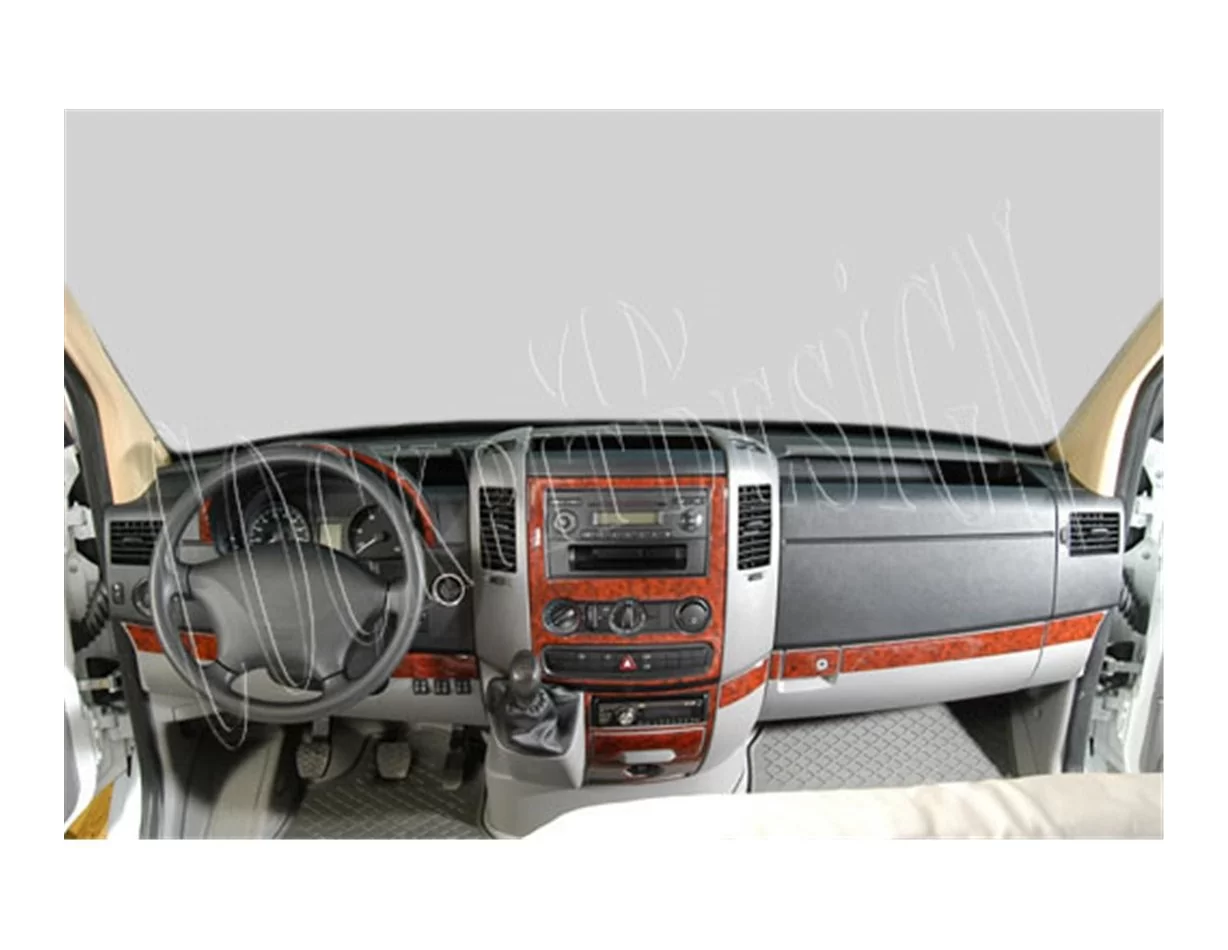 Mercedes Sprinter W906 04.2006 Súprava obloženia palubnej dosky 3D interiéru Dekorácia palubnej dosky 18 dielov - 1