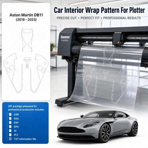 Šablóna rezu interiéru Astonmartin Db11 2019 2023 pre PPF a fóliu