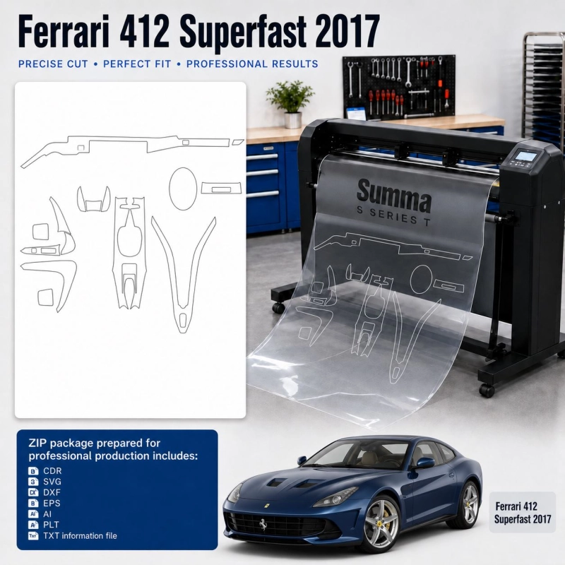 Šablóna rezu interiéru Ferrari 412 Superfast 2017 pre PPF a fóliu