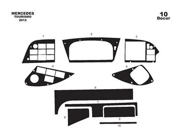 Mercedes Tourismo 01.2011 Súprava obloženia palubnej dosky 3D interiéru Dekorácia palubnej dosky 10 dielov - 1