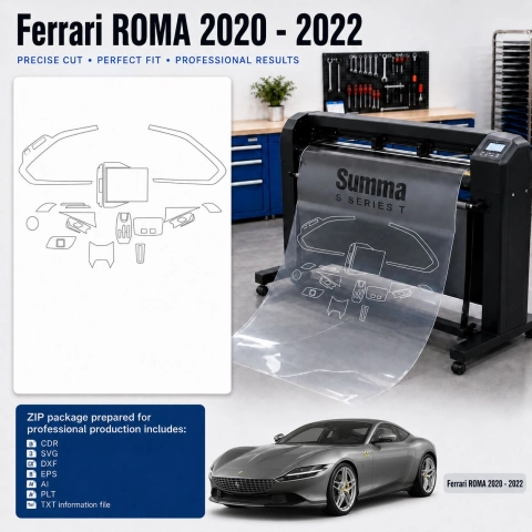 Šablóna rezu interiéru Ferrari Sf90 Spider 2022 pre PPF a fóliu