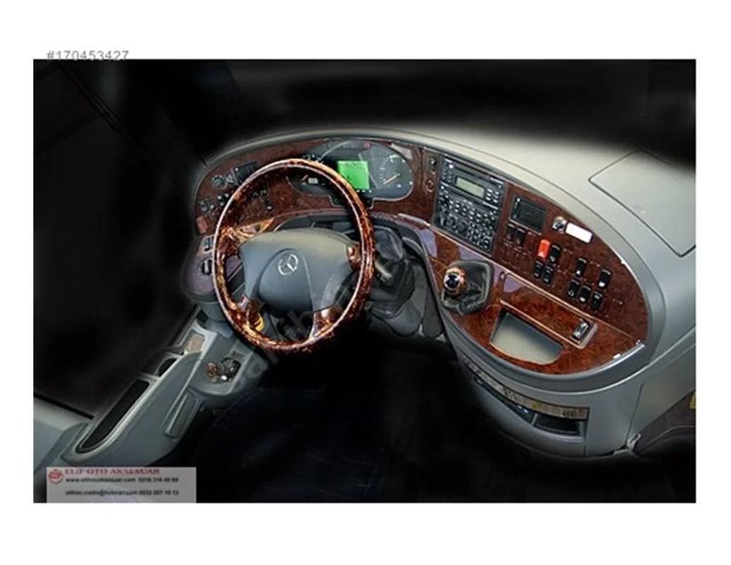 Mercedes Travego 02.05-12.10 Súprava obloženia palubnej dosky 3D interiéru Dekorácia palubnej dosky 44 dielov - 1