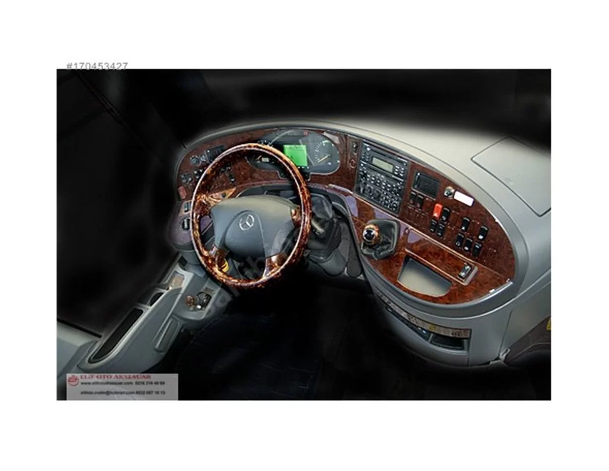 Mercedes Travego 02.05-12.10 Súprava obloženia palubnej dosky 3D interiéru Dekorácia palubnej dosky 44 dielov - 1