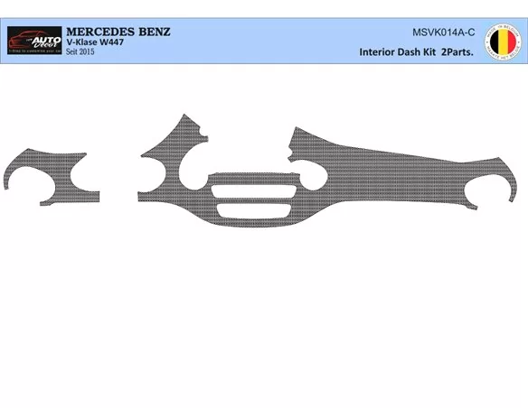 Mercedes V-Klasse W447 01.2015 Súprava obloženia palubnej dosky interiéru 3D Dekor na palubnú dosku 2 diely - 1