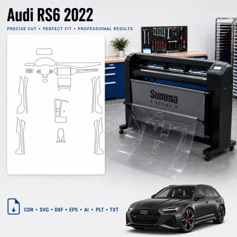 Šablóna rezu interiéru Audi Rs6 2022 pre PPF a fóliu