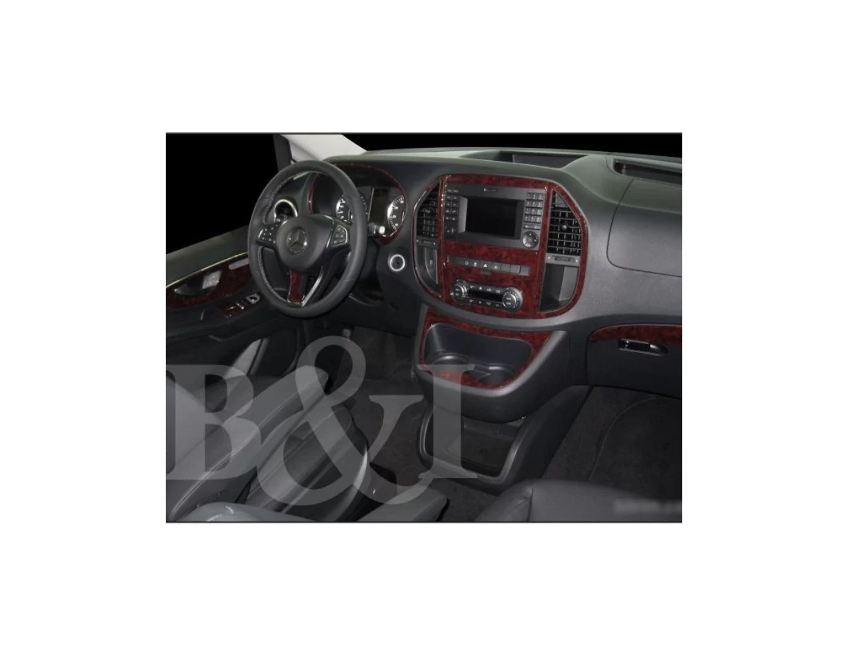 Mercedes Vito W447 01.2015 Súprava obloženia palubnej dosky 3D interiéru Dekorácia palubnej dosky 38 dielov - 1
