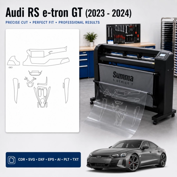 Šablóna rezu interiéru Audi Rs E Tron GT 2023 2024 pre PPF a fóliu