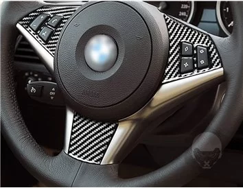 BMW 6-Series E 63 2008-2010 Súprava 3D obloženia palubnej dosky interiéru Dekorácia palubnej dosky 34 dielov
