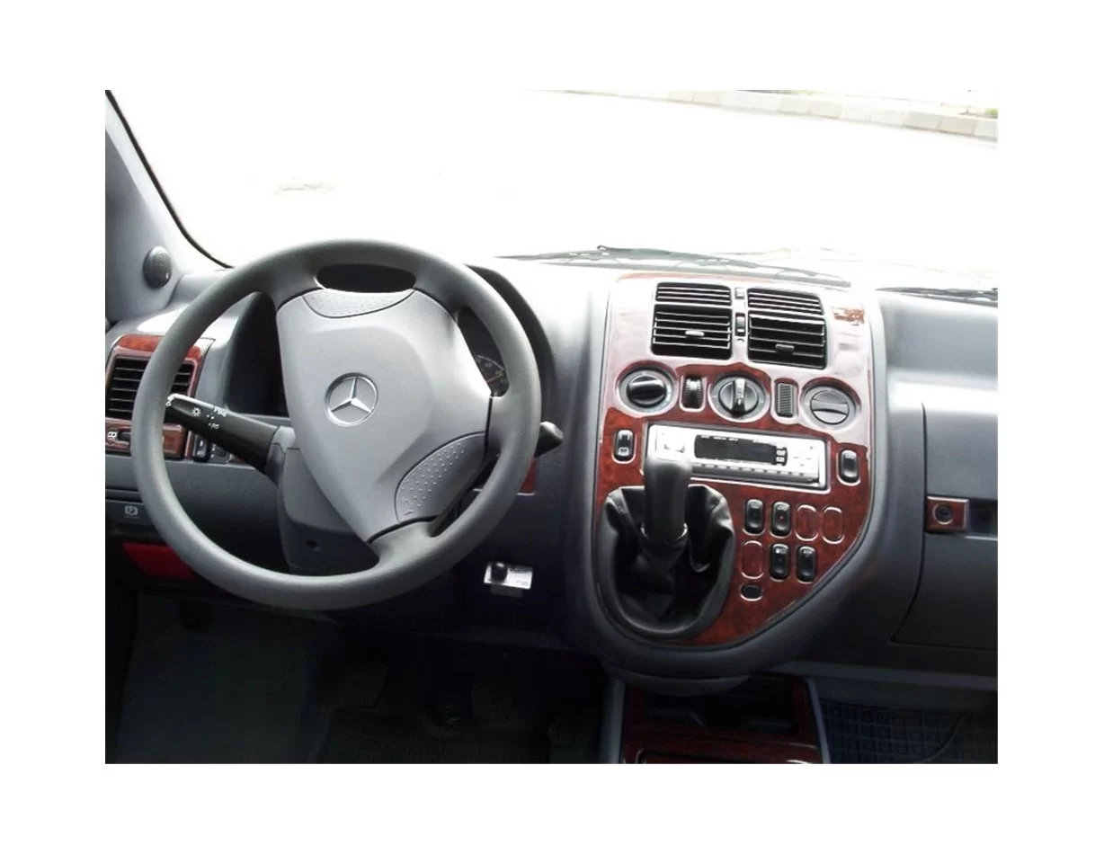 Mercedes Vito W638 V-Klasse 03.99-01.04 3D súprava obloženia palubnej dosky interiéru 39 dielov - 1