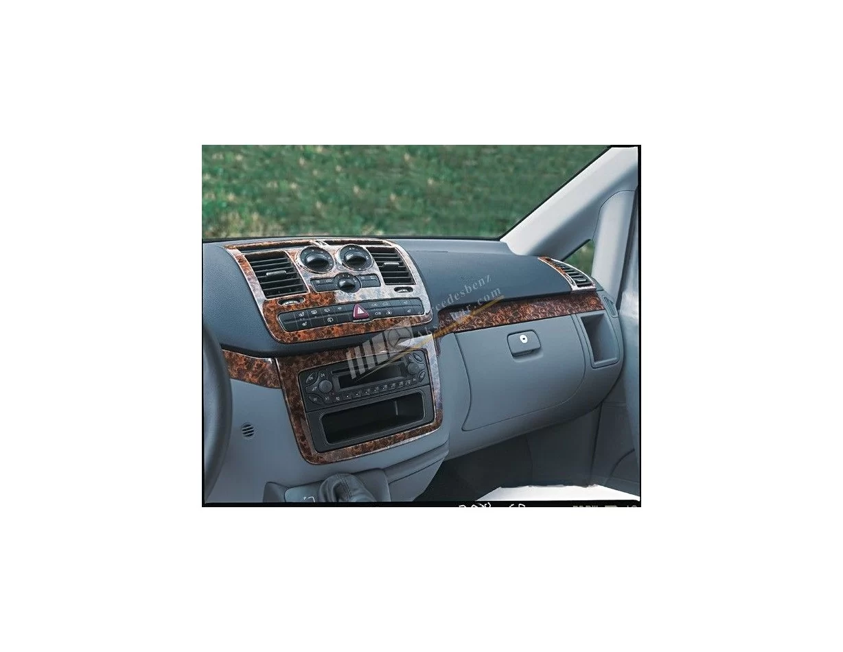 Mercedes Vito W639 01.04-01.06 3D súprava obloženia palubnej dosky interiéru 22-dielna súprava obloženia palubnej dosky - 1